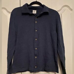 R2 Navy Button-Up Knit Cardigan Sweater